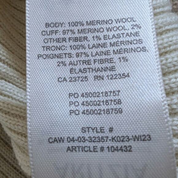 Aritzia Wilfred Pale Yellow Cropped Merino Wool Turtleneck Sweater Size XS - Picture 6 of 7